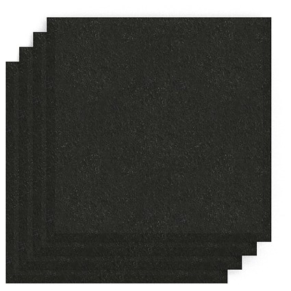 Sch! Acoustic Wall Tile - Set of 4 - Bevelled Edge - Square - Raven Black