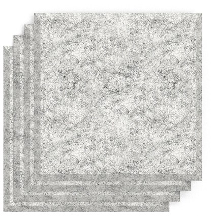 Sch! Acoustic Wall Tile - Set of 4 - Bevelled Edge - Square - Pebble Light Grey
