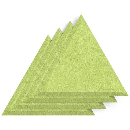 Sch! Acoustic Wall Tile - Set of 4 - Bevelled Edge - Triangle - Lime Green