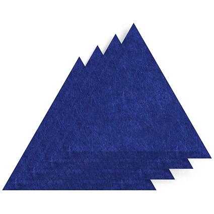 Sch! Acoustic Wall Tile - Set of 4 - Bevelled Edge - Triangle - Cobalt Blue