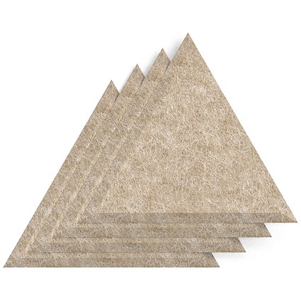 Sch! Acoustic Wall Tile - Set of 4 - Bevelled Edge - Triangle - Oatmeal Beige
