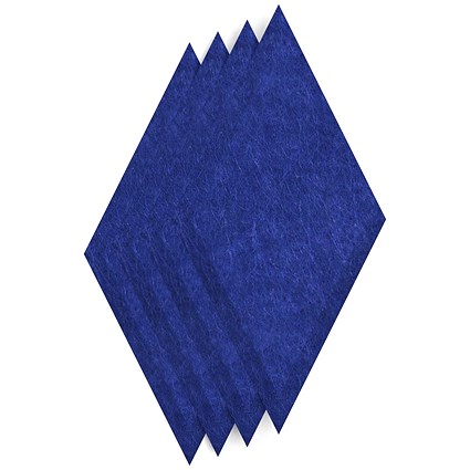 Sch! Acoustic Wall Tile - Set of 4 - Bevelled Edge - Diamond - Cobalt Blue