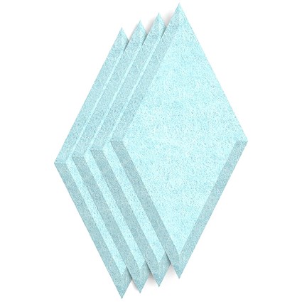 Sch! Acoustic Wall Tile - Set of 4 - Bevelled Edge - Diamond - Sky Light Blue