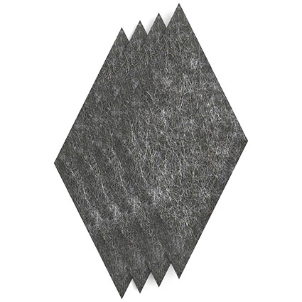 Sch! Acoustic Wall Tile - Set of 4 - Bevelled Edge - Diamond - Graphite Charcoal