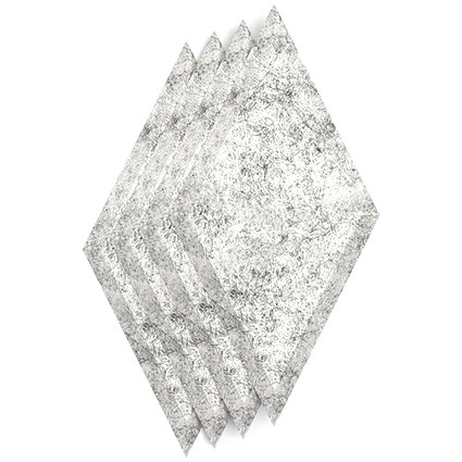 Sch! Acoustic Wall Tile - Set of 4 - Bevelled Edge - Diamond - Pebble Light Grey