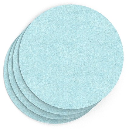 Sch! Acoustic Wall Tile - Set of 4 - Square Edge - Circle - Sky Light Blue