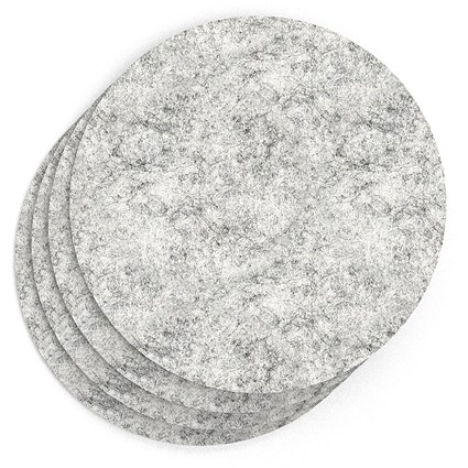 Sch! Acoustic Wall Tile - Set of 4 - Square Edge - Circle - Pebble Light Grey