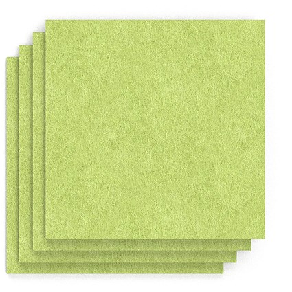 Sch! Acoustic Wall Tile - Set of 4 - Square Edge - Square - Lime Green