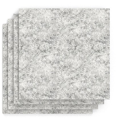 Sch! Acoustic Wall Tile - Set of 4 - Square Edge - Square - Pebble Light Grey