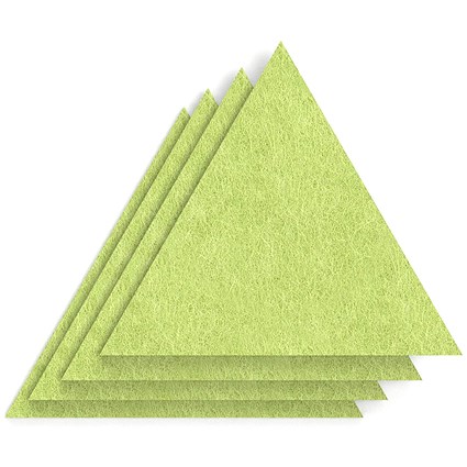 Sch! Acoustic Wall Tile - Set of 4 - Square Edge - Triangle - Lime Green