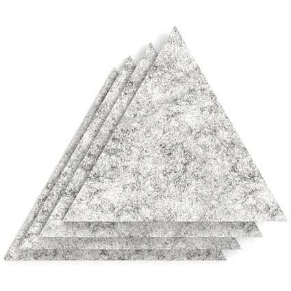 Sch! Acoustic Wall Tile - Set of 4 - Square Edge - Triangle - Pebble Light Grey