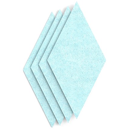 Sch! Acoustic Wall Tile - Set of 4 - Square Edge - Diamond - Sky Light Blue