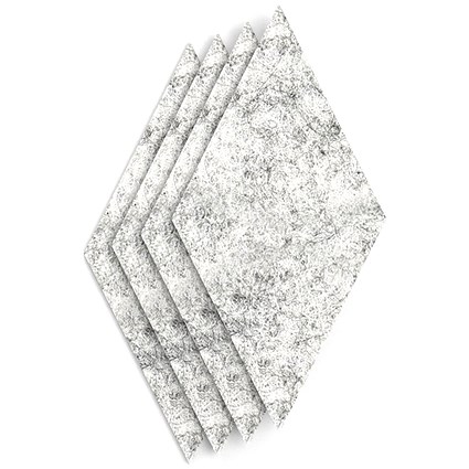 Sch! Acoustic Wall Tile - Set of 4 - Square Edge - Diamond - Pebble Light Grey