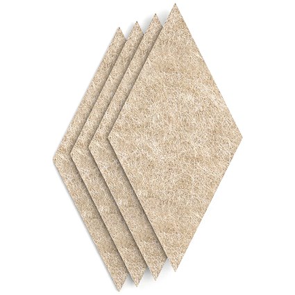 Sch! Acoustic Wall Tile - Set of 4 - Square Edge - Diamond - Oatmeal Beige