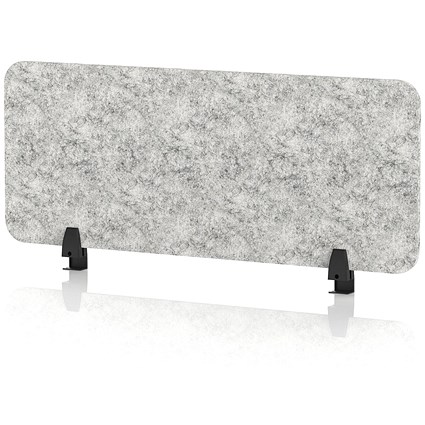 Sch! Acoustic Desktop Screen - Rectangle - 1000 x 400mm - Pebble Light Grey