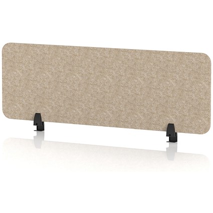 Sch! Acoustic Desktop Screen - Rectangle - 1200 x 400mm - Oatmeal Beige