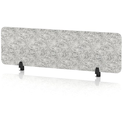 Sch! Acoustic Desktop Screen - Rectangle - 1400 x 400mm - Pebble Light Grey