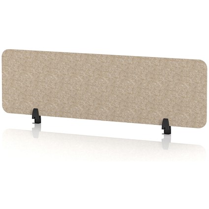 Sch! Acoustic Desktop Screen - Rectangle - 1400 x 400mm - Oatmeal Beige