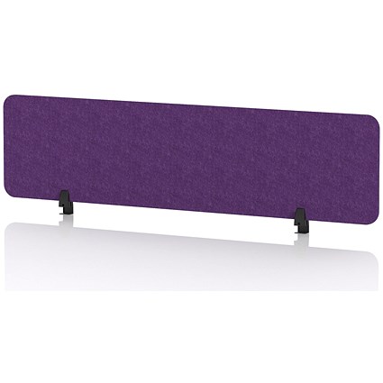 Sch! Acoustic Desktop Screen - Rectangle - 1600 x 400mm - Plum Purple