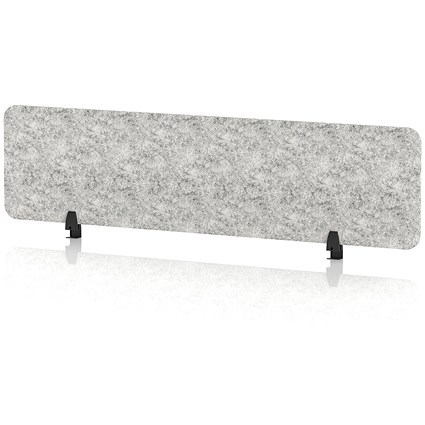 Sch! Acoustic Desktop Screen - Rectangle - 1600 x 400mm - Pebble Light Grey