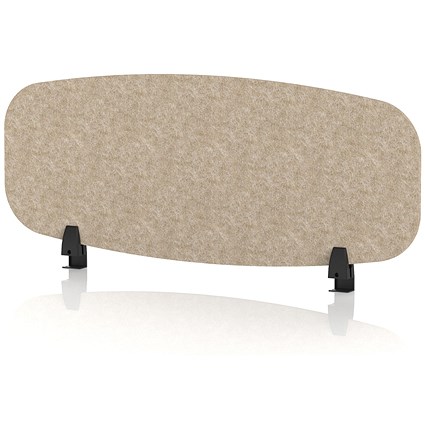 Sch! Acoustic Desktop Screen - Oblong - 1000 x 400mm - Oatmeal Beige