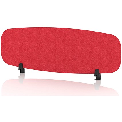 Sch! Acoustic Desktop Screen - Oblong - 1200 x 400mm - Poppy Red
