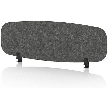 Sch! Acoustic Desktop Screen - Oblong - 1200 x 400mm - Graphite Charcoal