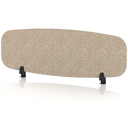 Sch! Acoustic Desktop Screen - Oblong - 1200 x 400mm - Oatmeal Beige