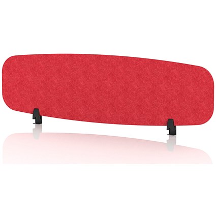 Sch! Acoustic Desktop Screen - Oblong - 1400 x 400mm - Poppy Red