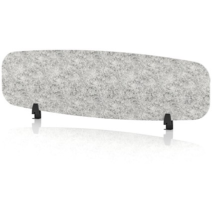 Sch! Acoustic Desktop Screen - Oblong - 1400 x 400mm - Pebble Light Grey