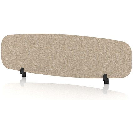 Sch! Acoustic Desktop Screen - Oblong - 1400 x 400mm - Oatmeal Beige