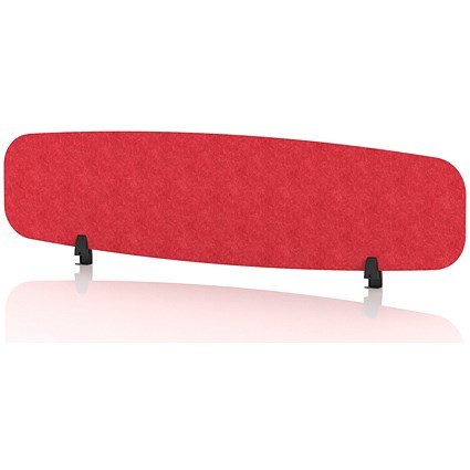 Sch! Acoustic Desktop Screen - Oblong - 1600 x 400mm - Poppy Red