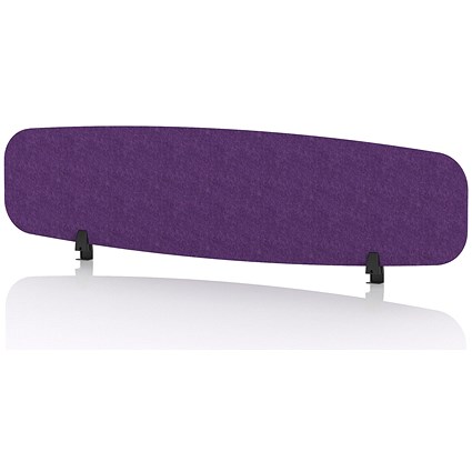 Sch! Acoustic Desktop Screen - Oblong - 1600 x 400mm - Plum Purple
