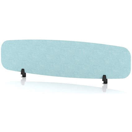 Sch! Acoustic Desktop Screen - Oblong - 1600 x 400mm - Sky Light Blue