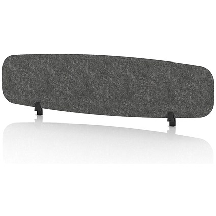 Sch! Acoustic Desktop Screen - Oblong - 1600 x 400mm - Graphite Charcoal