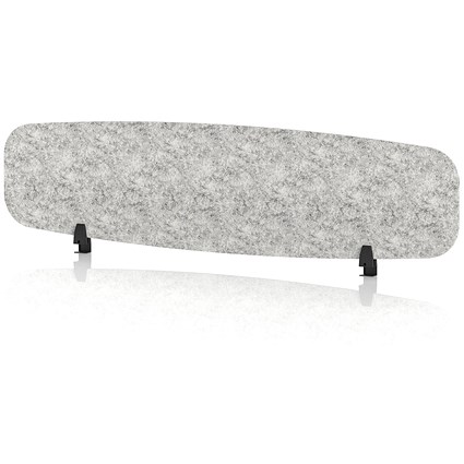 Sch! Acoustic Desktop Screen - Oblong - 1600 x 400mm - Pebble Light Grey