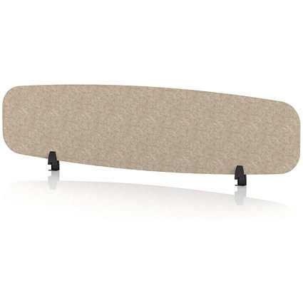 Sch! Acoustic Desktop Screen - Oblong - 1600 x 400mm - Oatmeal Beige