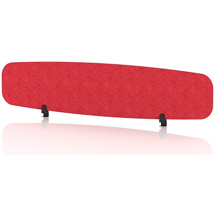 Sch! Acoustic Desktop Screen - Oblong - 1800 x 400mm - Poppy Red