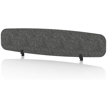 Sch! Acoustic Desktop Screen - Oblong - 1800 x 400mm - Graphite Charcoal