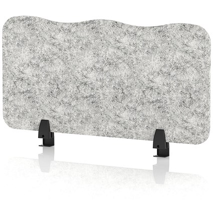 Sch! Acoustic Desktop Screen - Wave - 800 x 400mm - Pebble Light Grey