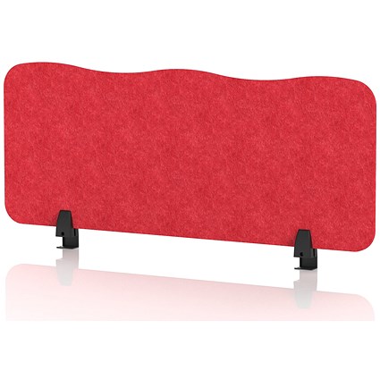 Sch! Acoustic Desktop Screen - Wave - 1000 x 400mm - Poppy Red
