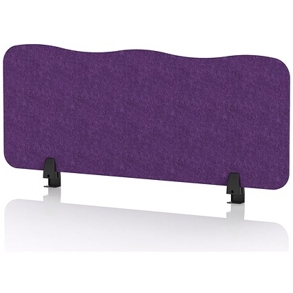 Sch! Acoustic Desktop Screen - Wave - 1000 x 400mm - Plum Purple