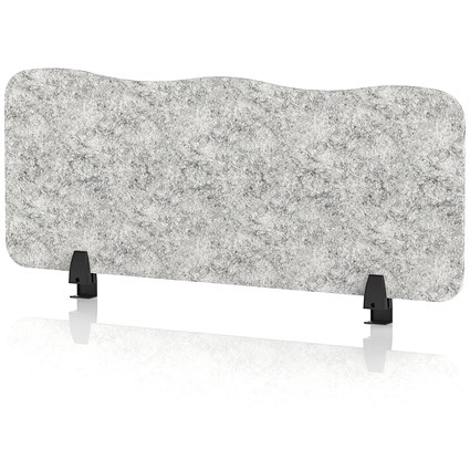 Sch! Acoustic Desktop Screen - Wave - 1000 x 400mm - Pebble Light Grey