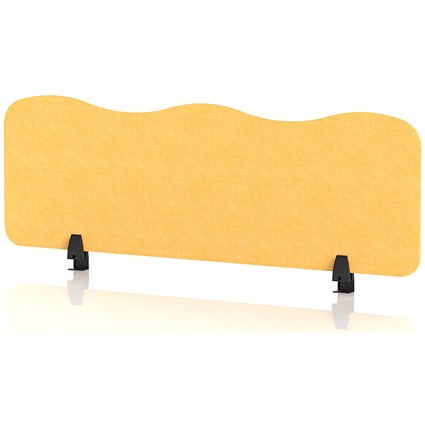 Sch! Acoustic Desktop Screen - Wave - 1200 x 400mm - Buttercup Yellow