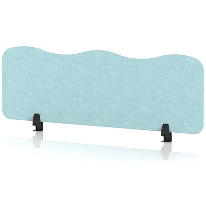 Sch! Acoustic Desktop Screen - Wave - 1200 x 400mm - Sky Light Blue
