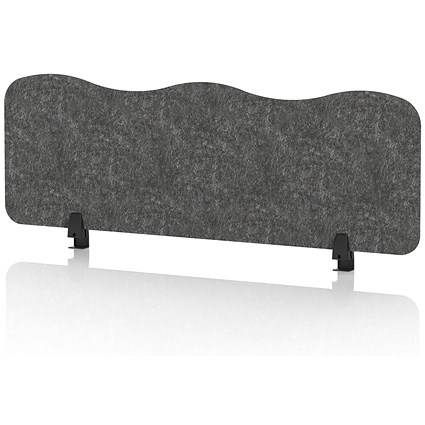 Sch! Acoustic Desktop Screen - Wave - 1200 x 400mm - Graphite Charcoal