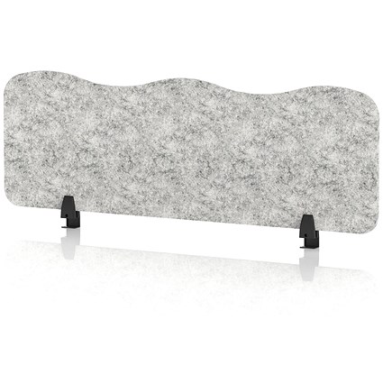 Sch! Acoustic Desktop Screen - Wave - 1200 x 400mm - Pebble Light Grey