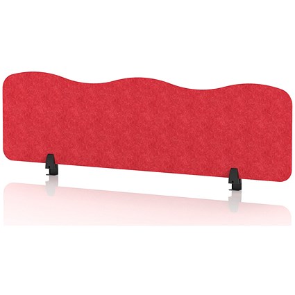 Sch! Acoustic Desktop Screen - Wave - 1400 x 400mm - Poppy Red