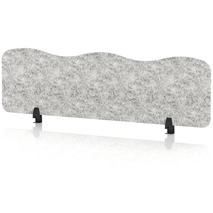 Sch! Acoustic Desktop Screen - Wave - 1400 x 400mm - Pebble Light Grey