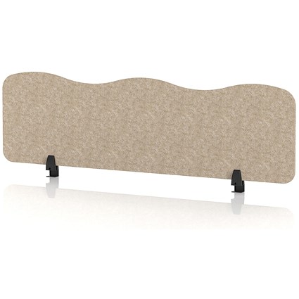 Sch! Acoustic Desktop Screen - Wave - 1400 x 400mm - Oatmeal Beige